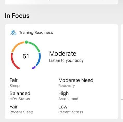 Garmin Connect battery status