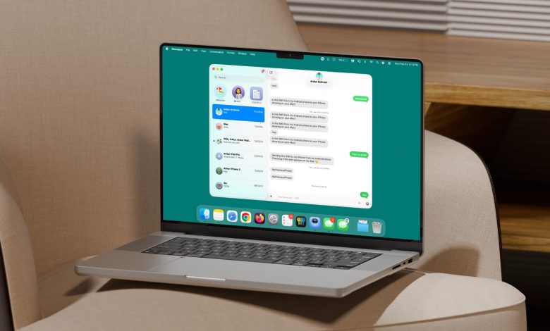 Messages app on MacBook
