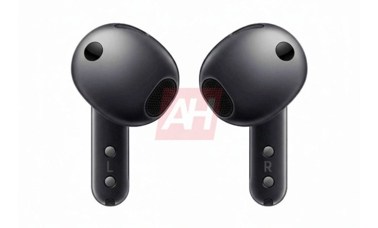 A photograph of the Samsung Galaxy Buds4 earbuds.