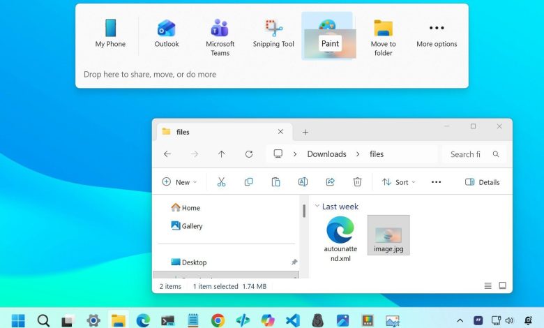 Windows 11 Drag Tray
