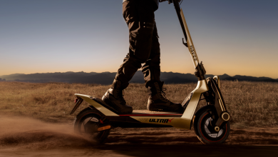 A person riding a scooter