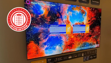 In For Review logo on LG C6 TV