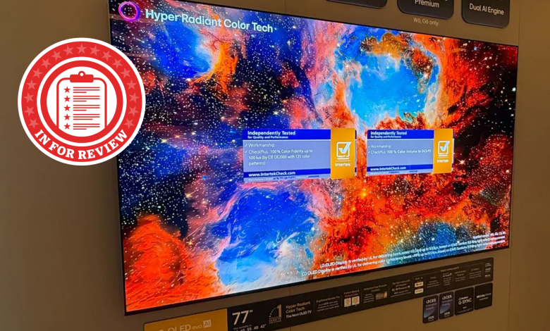 In For Review logo on LG C6 TV