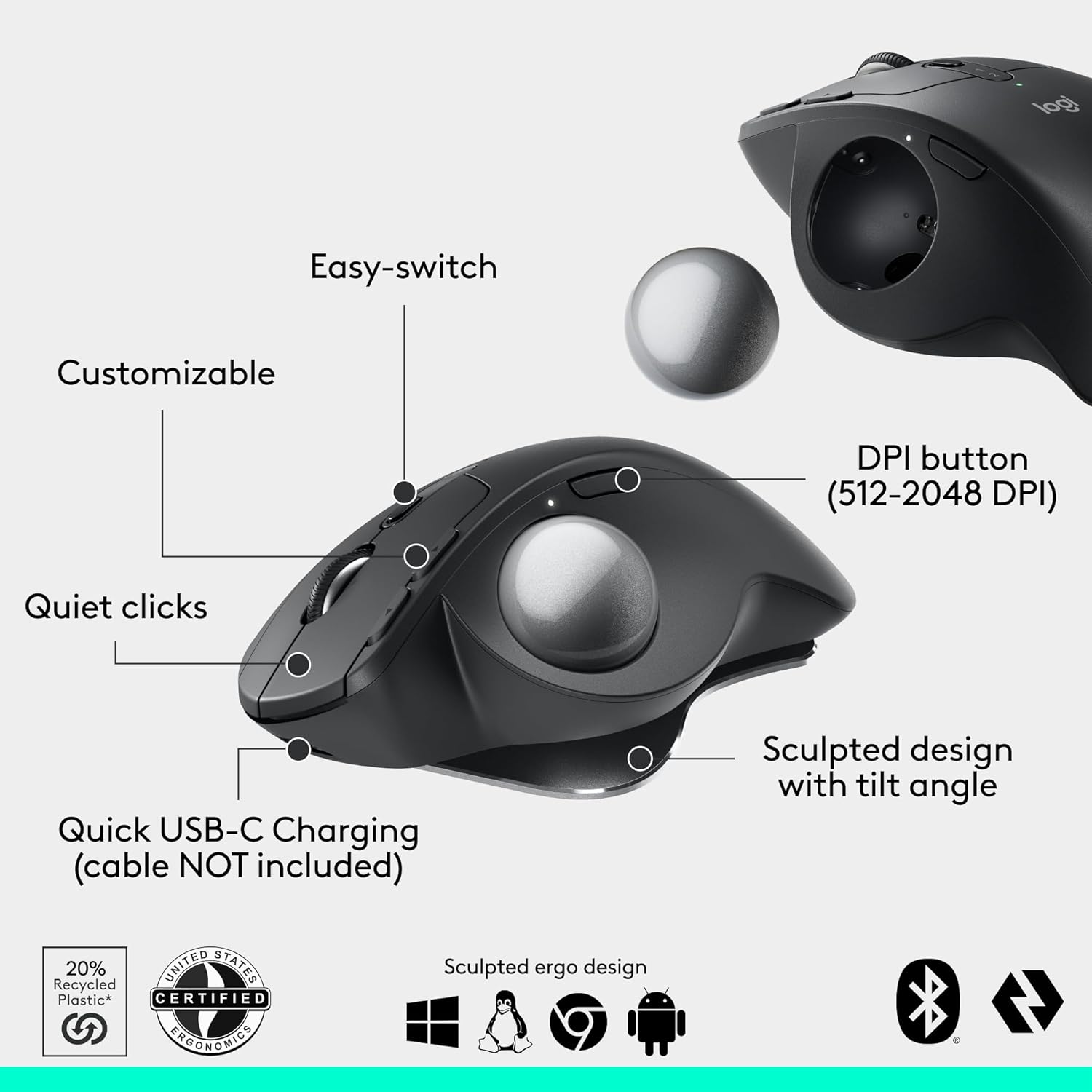 Logitech MX Ergo S Hinge Tilt Mechanism