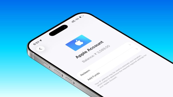 Apple Account Balance on iPhone