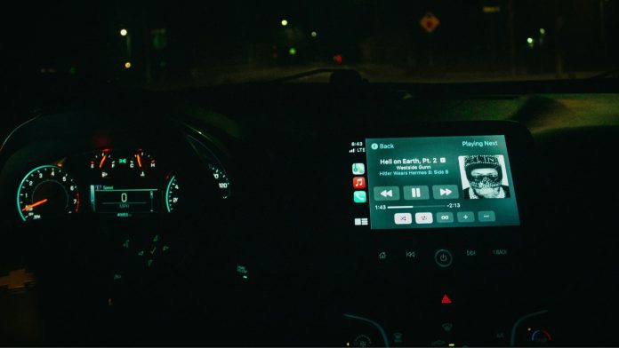 Music playing in car