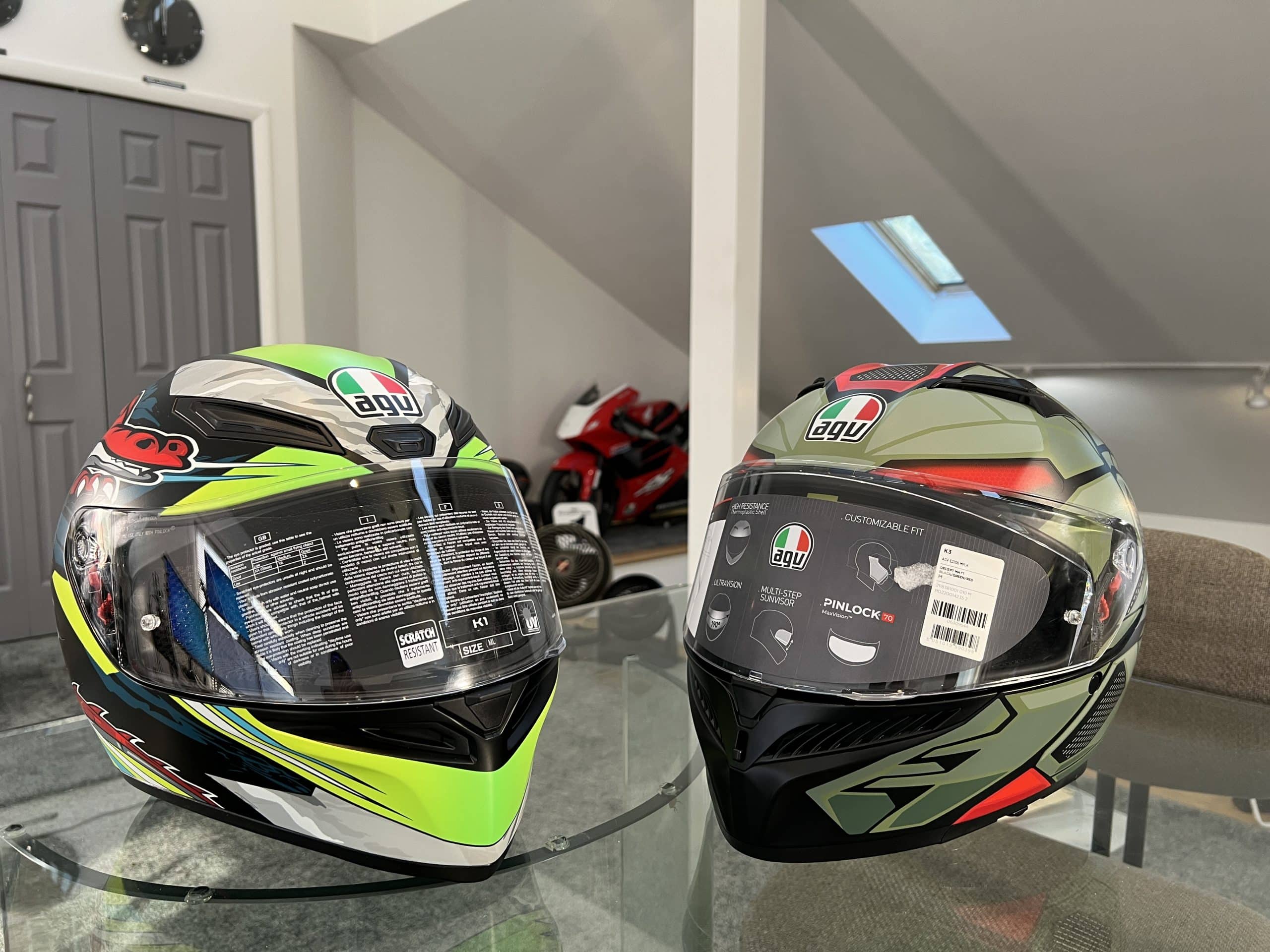 Final thoughts and resting the AGV helmet on the bike