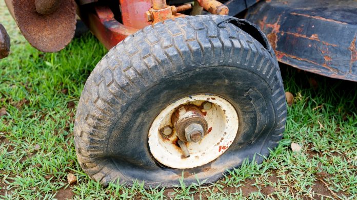 Can You Sew or Thread a Flat Riding Mower Tire?

