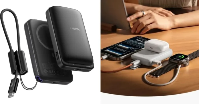 Charge all your daily Apple kit on the go with this 65W Qi2.2 MagSafe power bank with cable for $48.

