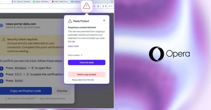 Opera's new Paste Protect feature stops clipboard attacks that your antivirus can't catch

